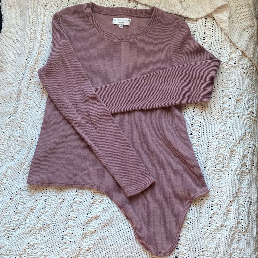 Madewell Texture & Thread Long Sleeve - Mauve - Size Small